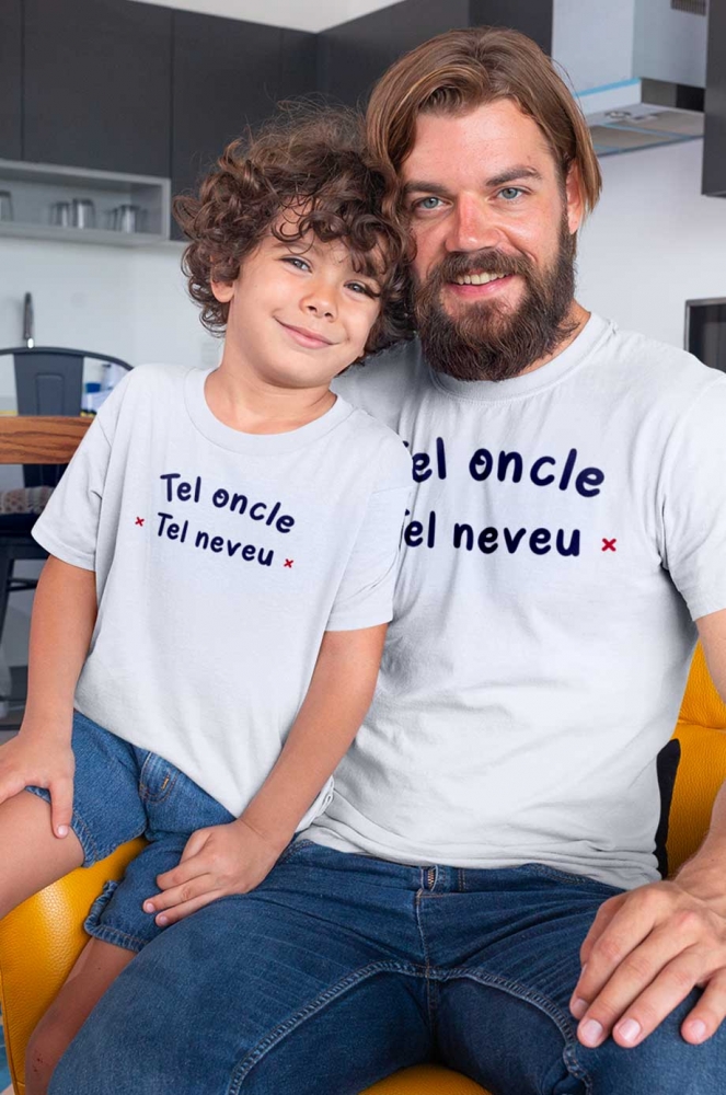 T-shirt tel père tel fils. cadeau père-fils –