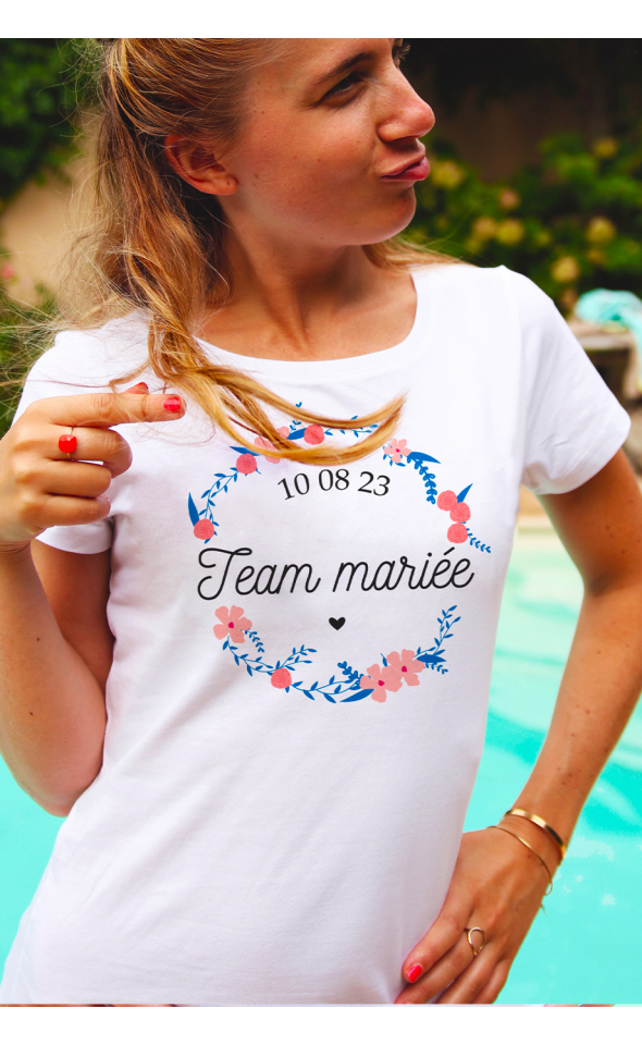 T shirt team mariée best sale pas cher